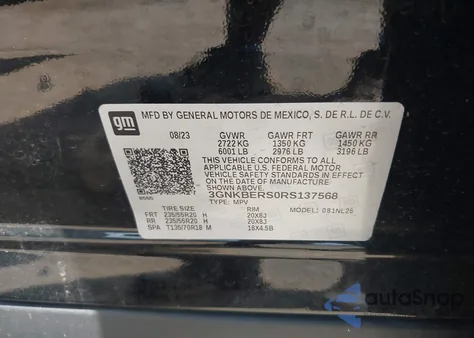 2024 Chevrolet Blazer Fwd Rs from USA, damaged, VIN 3GNKBERS0RS137568